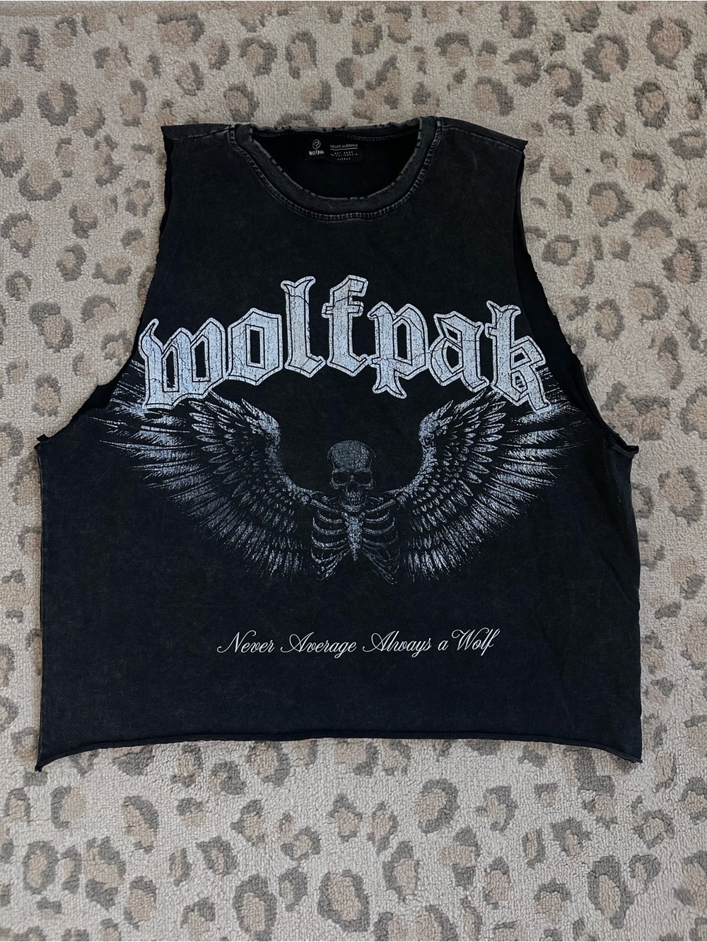 Wolfpak Black Graphic Muscle Tank Top